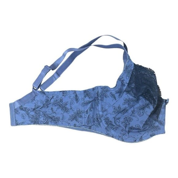 Wonderbra Plus Charcoal Printed With Black Lace Full Support Underwire Bra 40C - Picture 9 of 14